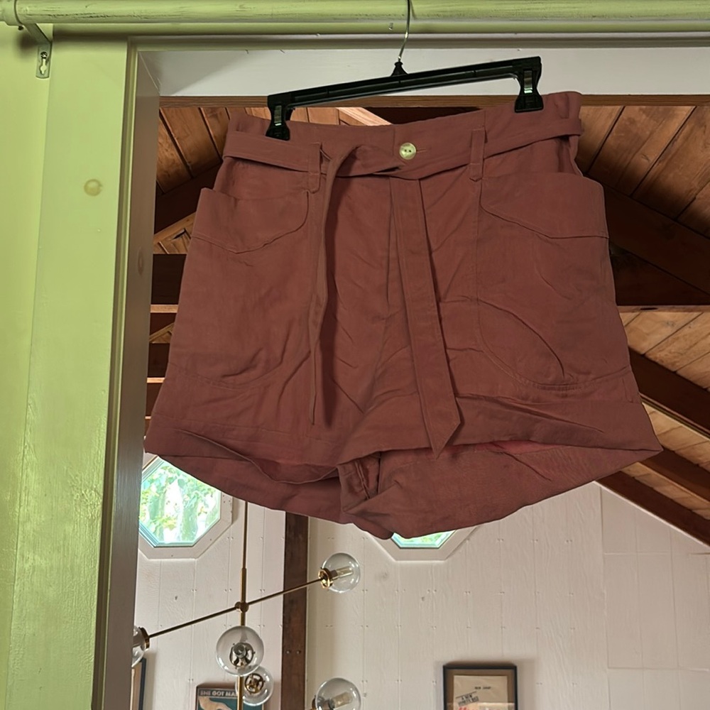 Rag & Bone Mauve/Pink High Waisted Trouser Shorts.